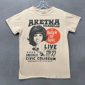 Aretha Franklin Tee S Queen of Soul Live Knoxville Civic Coliseum Graphic Tan